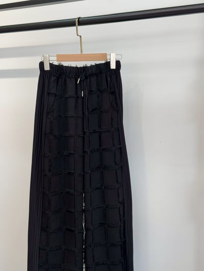 拼接鬚鬚皺摺褲1