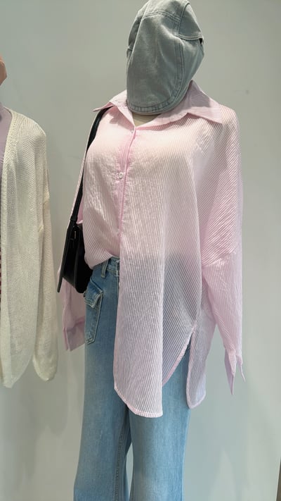 透膚直紋紋襯衫3