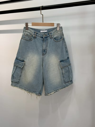 六分口袋牛仔短褲1
