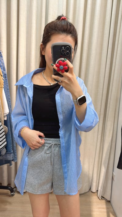 透膚直紋紋襯衫4