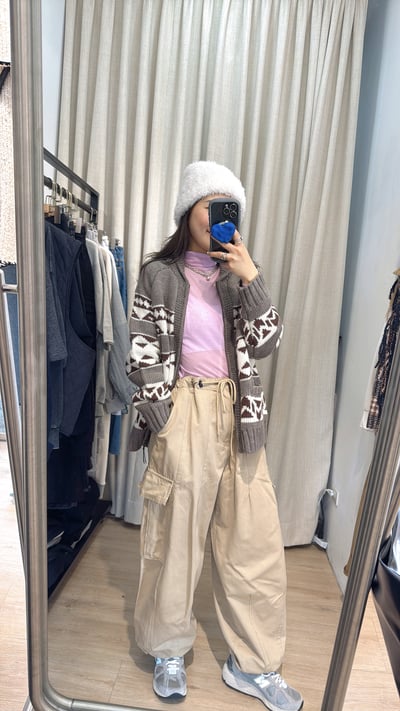 日系費爾島拉鍊外套4