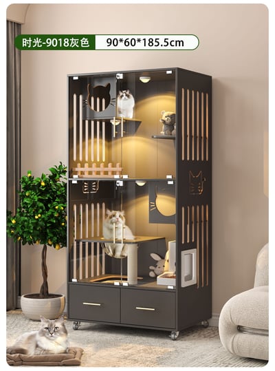 【HoCHEN】寵物系列 磨砂時光豪華別墅 /寵物籠 /貓跳台 /貓窩 【禾辰家具】12