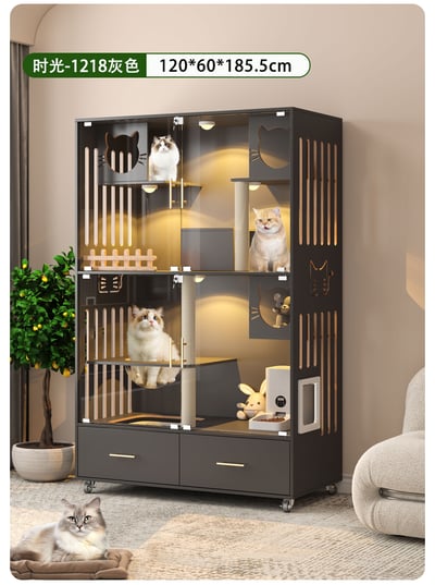 【HoCHEN】寵物系列 磨砂時光豪華別墅 /寵物籠 /貓跳台 /貓窩 【禾辰家具】10