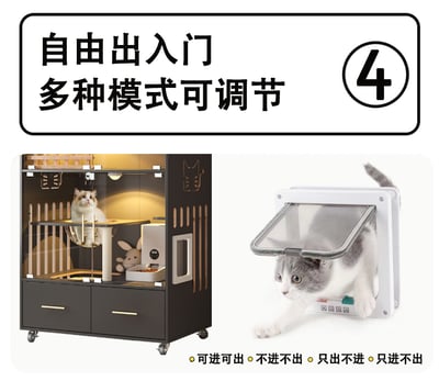 【HoCHEN】寵物系列 磨砂時光豪華別墅 /寵物籠 /貓跳台 /貓窩 【禾辰家具】4