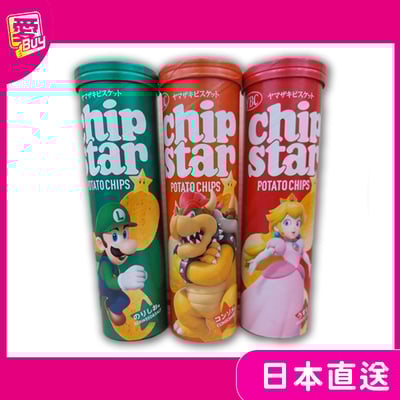 日本 馬力歐 YBC chipstar 洋芋片罐 大罐洋芋片 海苔鹽 雞汁 鹽味 105g1