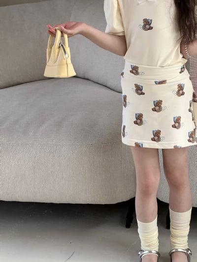 辣妹小熊印花短裙3