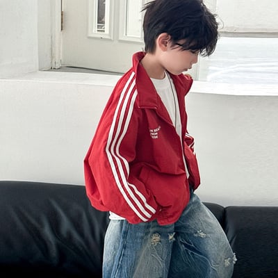 秋季百搭紅色衝鋒外套6