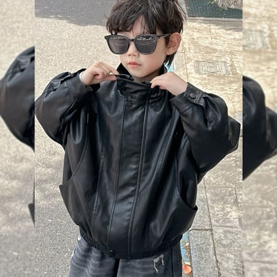 秋季復古軟皮飛行外套6