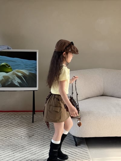 復古水洗工裝裙3