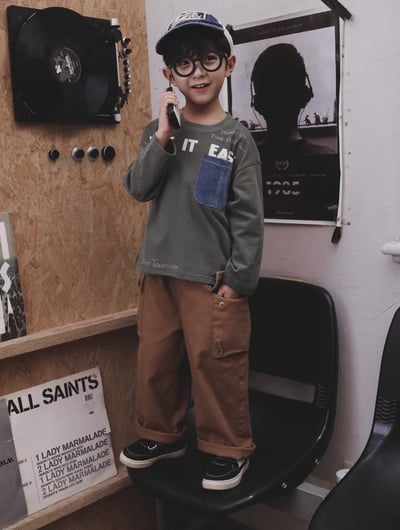 秋季日系牛仔口袋上衣6