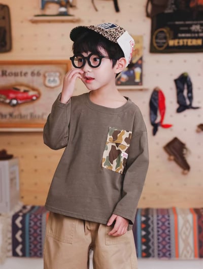 秋季日系拼接口袋上衣服9