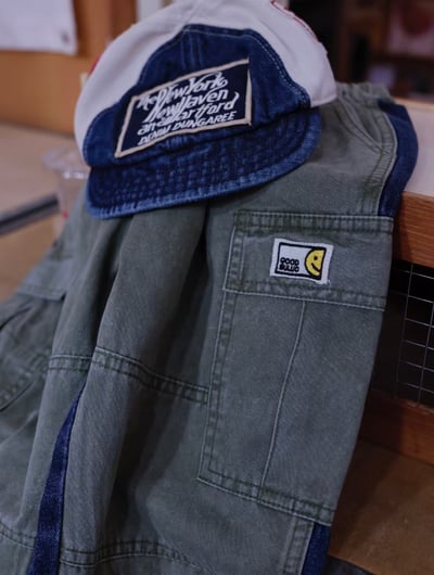 秋季日系撞色口袋牛仔褲8