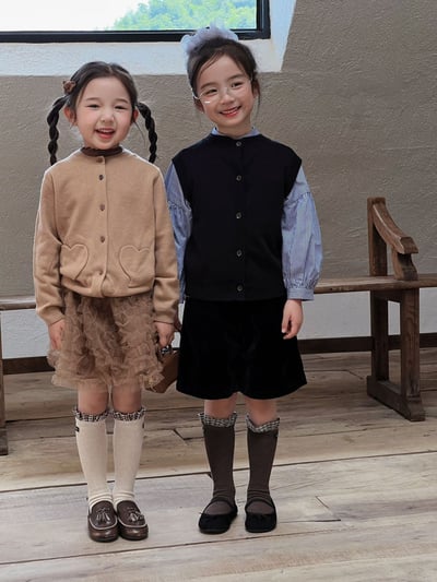 秋季拼接格子小腿襪3