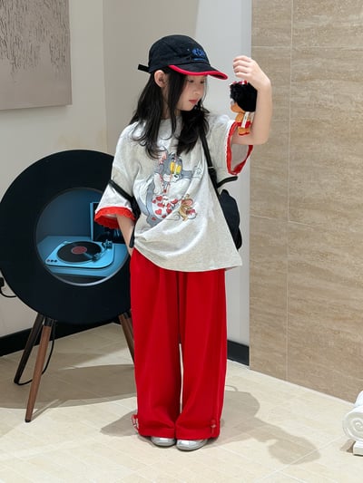 韓系男女童百搭休閒寬褲(七色)6