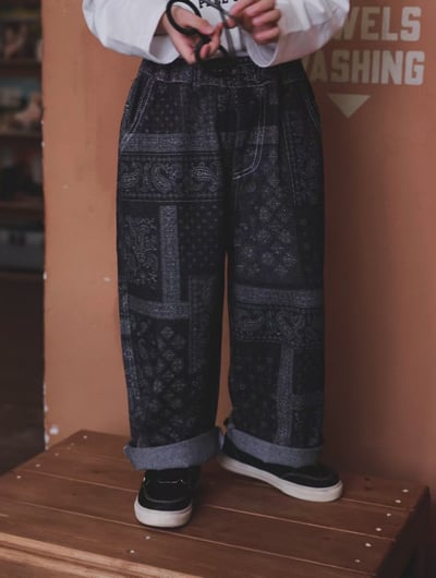 秋季日系圖騰印花長褲7