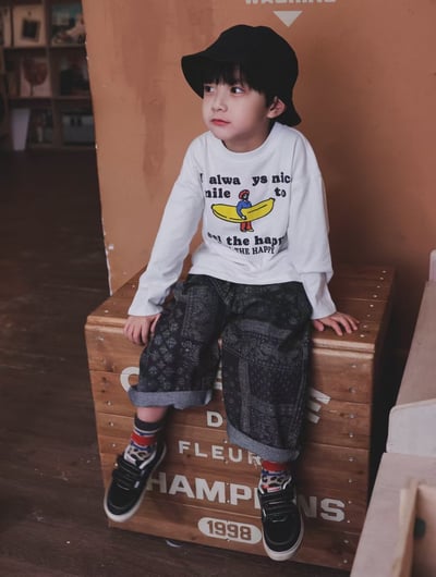 秋季日系圖騰印花長褲8