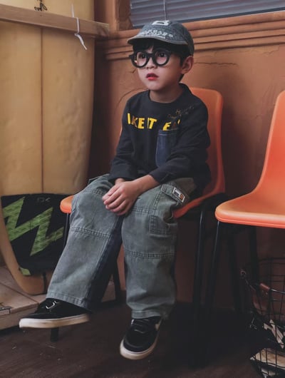 秋季日系牛仔口袋上衣3