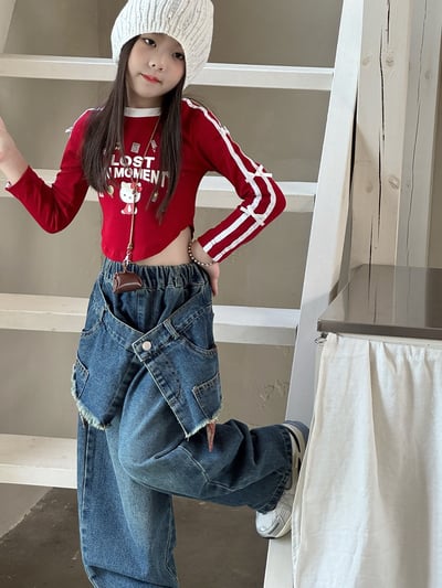 秋季設計感復古牛仔褲3