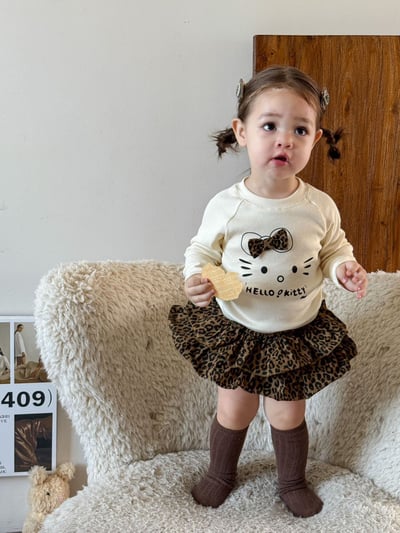 Kitty豹紋荷葉裙套裝7