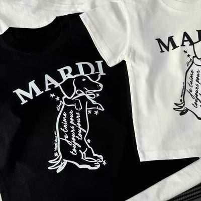 韓版M牌字母臘腸狗純棉短Tee4
