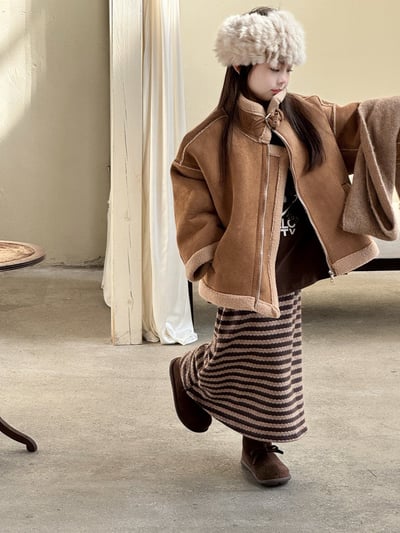 條紋針織長裙紋針織長裙4