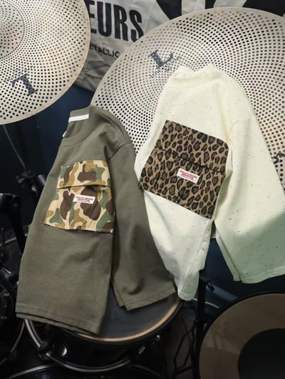 秋季日系拼接口袋上衣服6