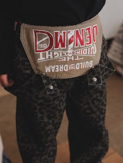 秋季日系豹紋吊帶褲6