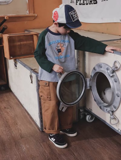 秋季日系大口袋工裝褲1