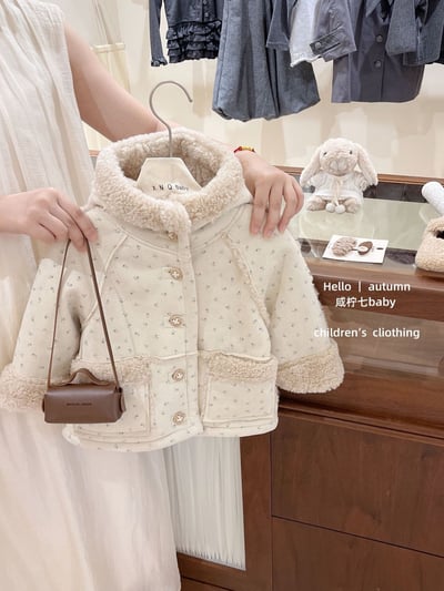 秋冬雙面穿小碎花外套1