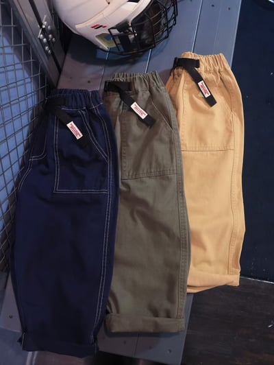 秋季日系純色腰帶休閒褲3