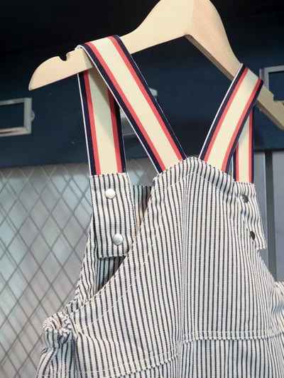 秋季日系條紋愛心吊帶褲5
