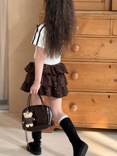 辣妹高腰豹紋蛋糕澎澎裙2