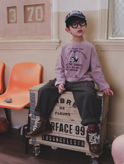 秋季日系字母小熊上衣4