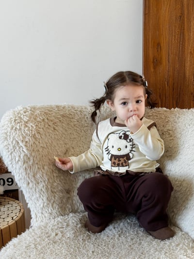 Kitty豹紋街上衣休閒褲3