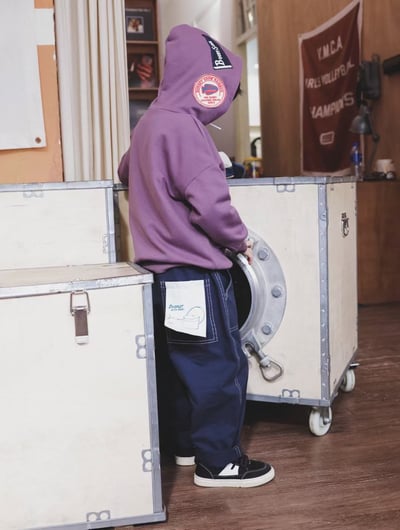 秋季日系繡章連帽外套6