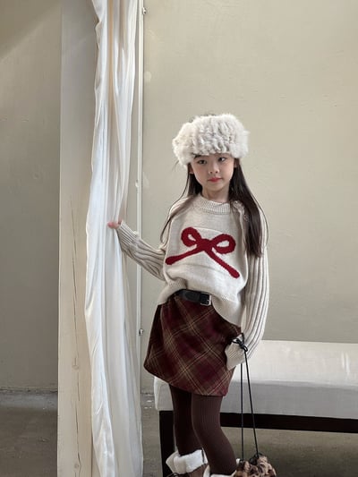 秋冬毛呢A自格紋短裙3