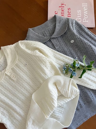 秋季百搭小翻領針織上衣4