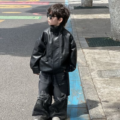 秋季復古軟皮飛行外套7