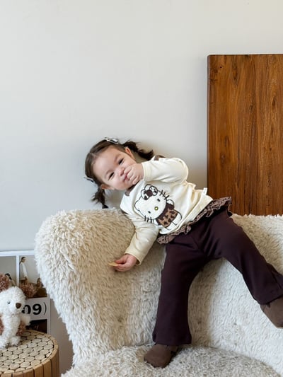 Kitty豹紋街上衣休閒褲2