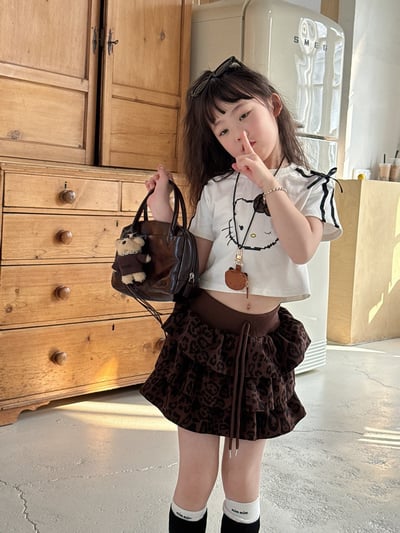 辣妹高腰豹紋蛋糕澎澎裙7