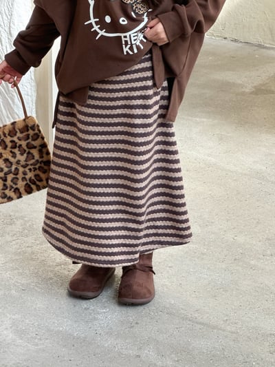 條紋針織長裙紋針織長裙2
