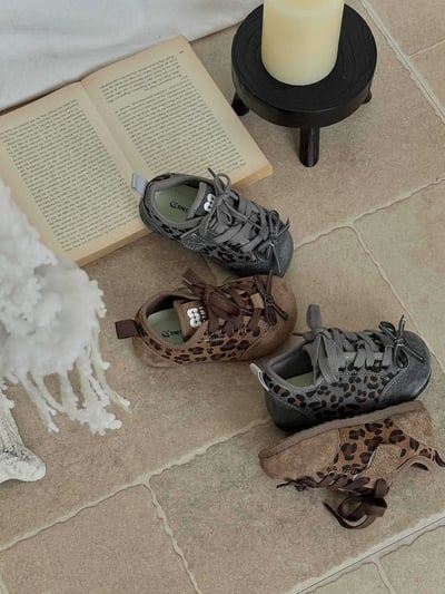 秋季女童豹紋魔鬼氈休閒鞋2