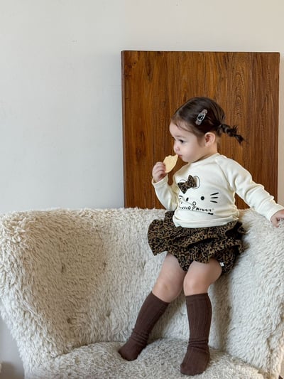 Kitty豹紋荷葉裙套裝4