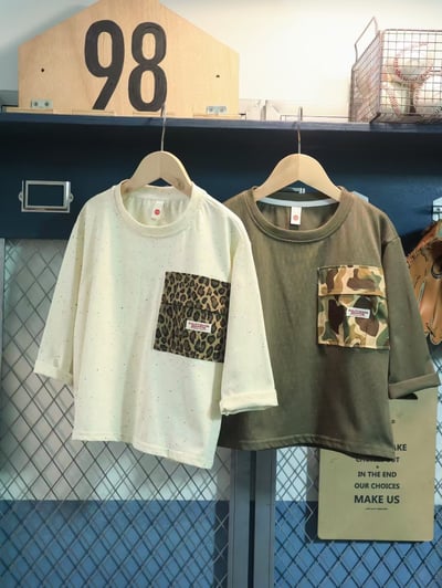 秋季日系拼接口袋上衣服8