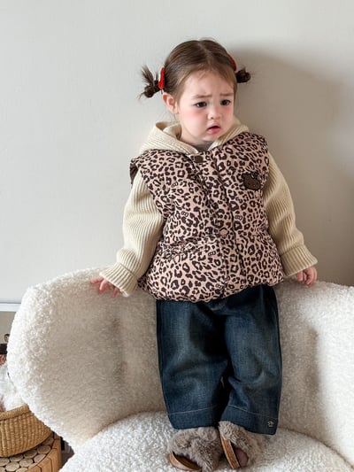 kitty雙面穿豹紋背心/針織衫1