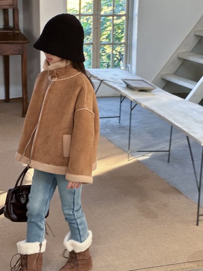 秋冬麂皮加厚大衣5