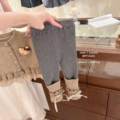 秋冬奶咖色蝴蝶結套裝6