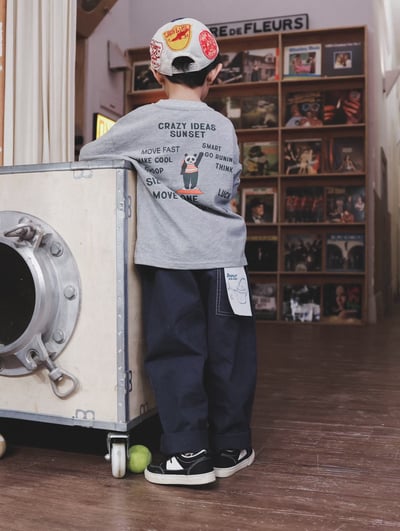 秋季日系字母小熊上衣8