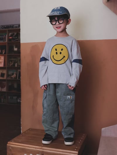 秋季日系笑臉上衣6