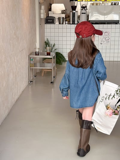 秋季百搭刺繡牛仔襯衫4